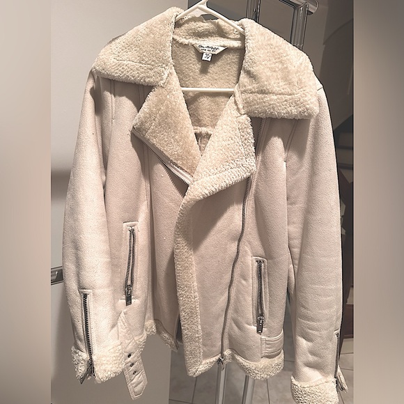 MISS SELFRIDGE stone colour AVIATOR JACKET
SIZE 4 | NEW - Picture 1 of 8